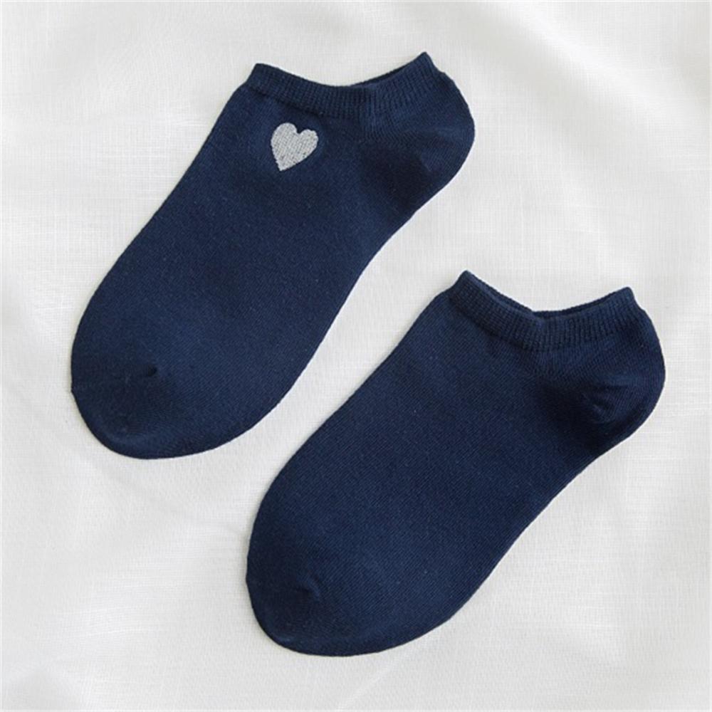 Cute Embroidery Gold Silver Heart Socks Women Lovely Funny Glitter Love Sokken Art Ankle Calcetines Dropship