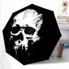 1pc Skull Art Automatic Open/close Folding Compact Umbrella, 8-Rib Sturdy Canopy, Lightweight Portable, Everyday Use, Gift, Outdoor Umbrella, Travel E