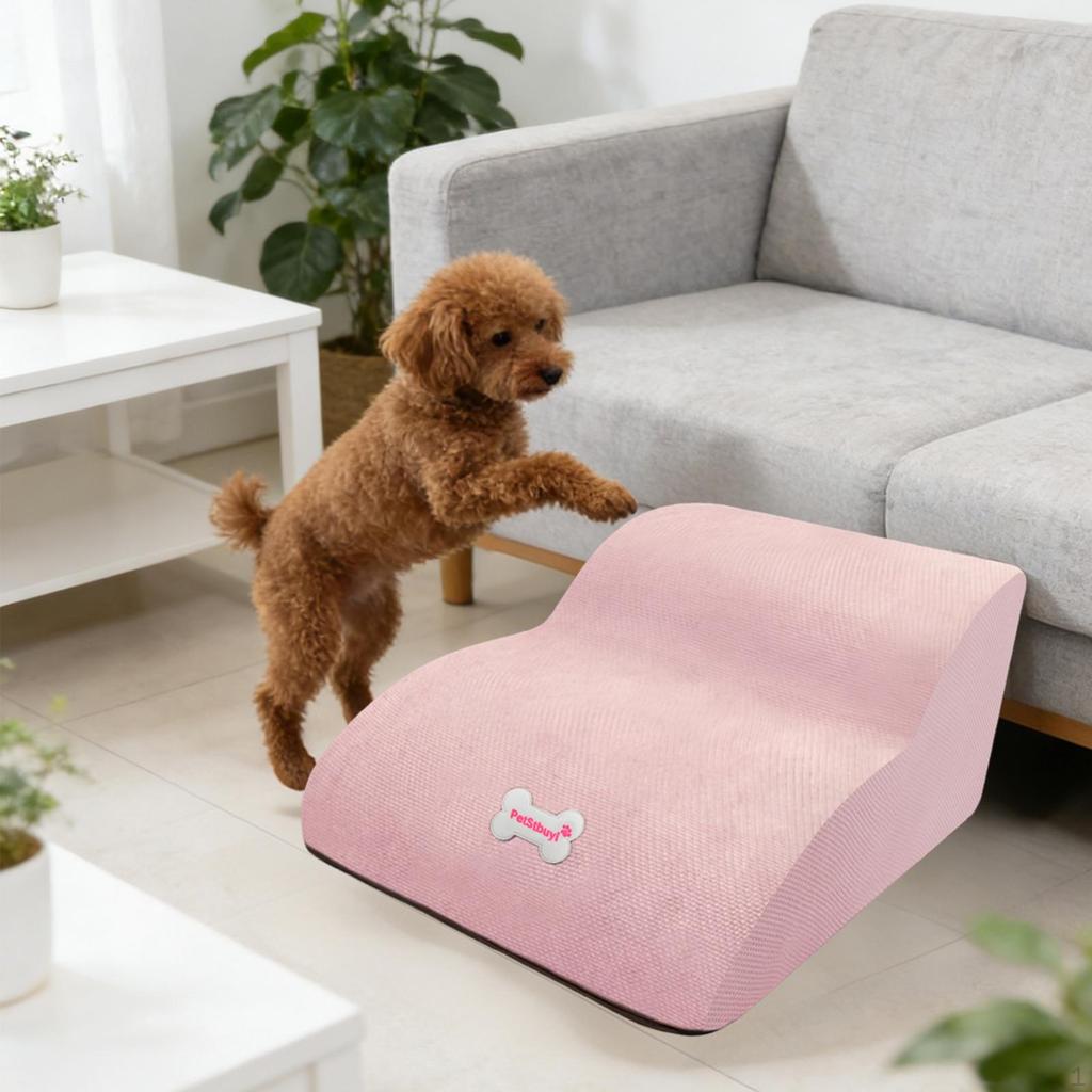 2 Step Dog Stairs Ramp Non Slip Bottom Washable Puppy Couch Ladder Multipurpose for Puppy, Car