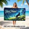 Space Cosmic Theme Soft Beach Towel Personalized Custom Name Text Towel Portable for Beach Pool Travel