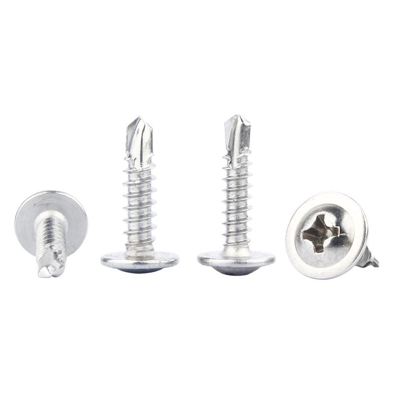 410 Stainless Steel Phillips Round Head Self-Drilling Tap Screw with Washer.