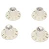 Guitar Control Knobs Retro White Color 2PCS Tone 2PCS Volume 1 4 Inch Hat Top Metal Volume Knobs with Silver Reflector
