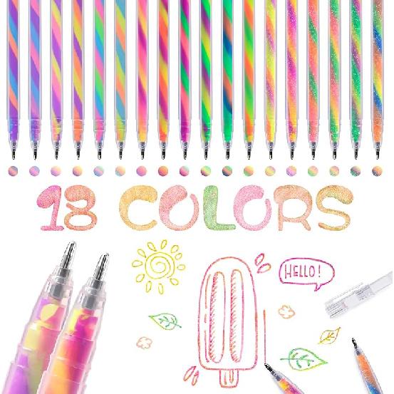 ZSCM 6 Pack Mixing of 3 Colors Magic Pastel Gel Pens Kawaii Color Changing Ballpoint Pen Set for Adult Coloring Books, Doodling Scrapbooking