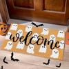 Halloween Doormat Cute Ghost Welcome Floor Mat Non-Slip Entrance Door Rugs for Indoor Outdoor Bathroom Porch Home Decoration