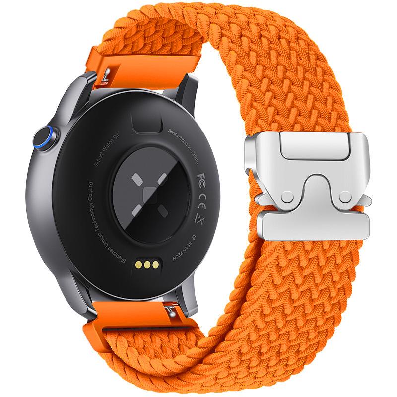 Cinturino in Nylon Intrecciato Compatibile per Huawei GT5 e Samsung Watch4567 con Fibbia ad Ombrello