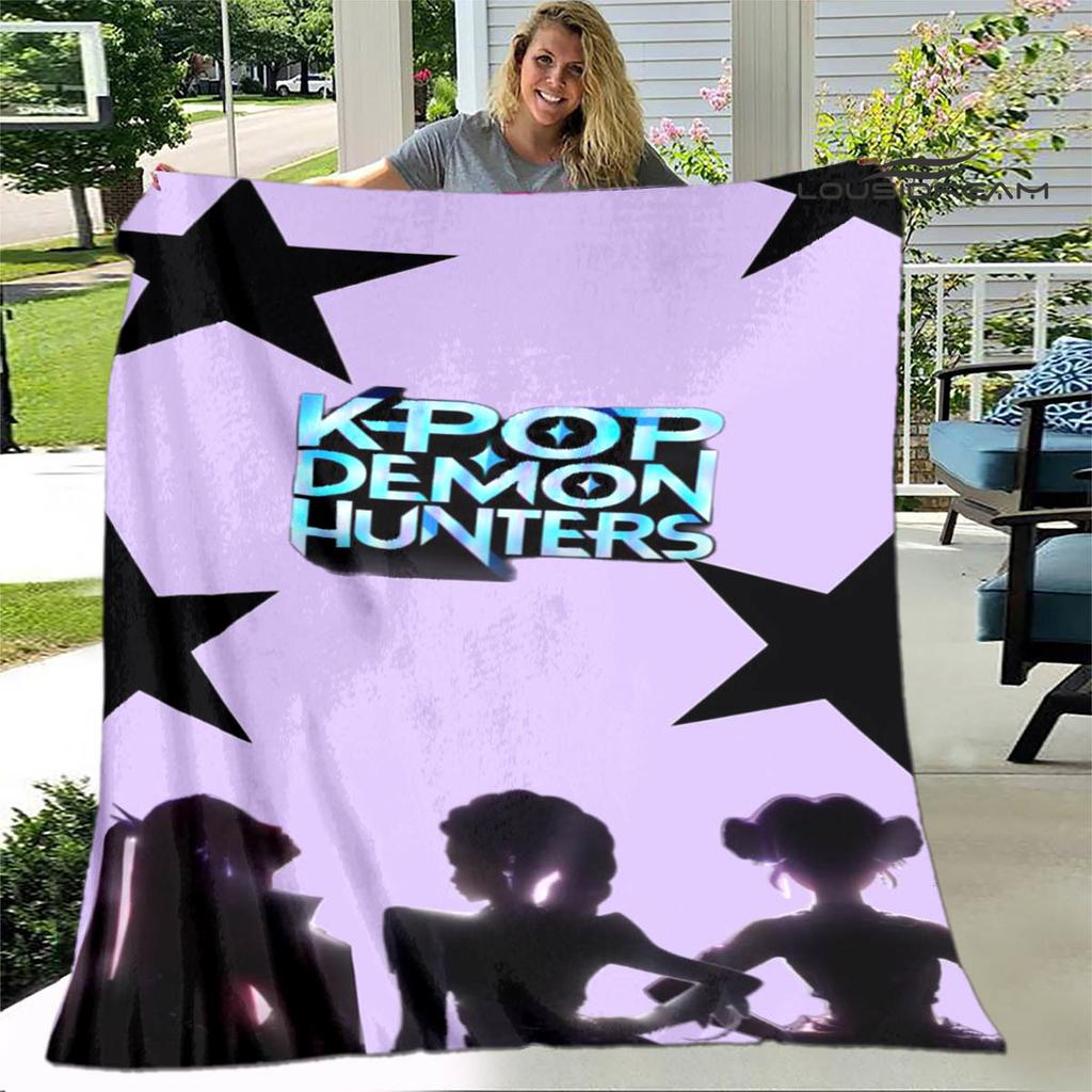 3D KPop Demon Hunters Cartoon blanket Warm blankets Soft and comfortable blanket Home Travel Blankets bed linings Birthday Gift