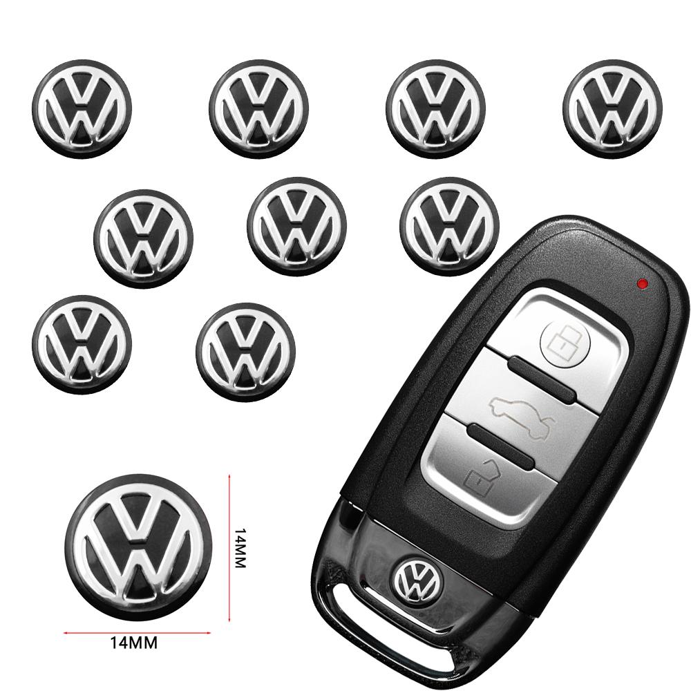 XMZSA1 10Pcs Black 3D Car Styling Remote Control Key GTI Logo Small Sticker for VW Jetta Golf Beetle CC EOS R32 MK4 golf 4 motion MTM