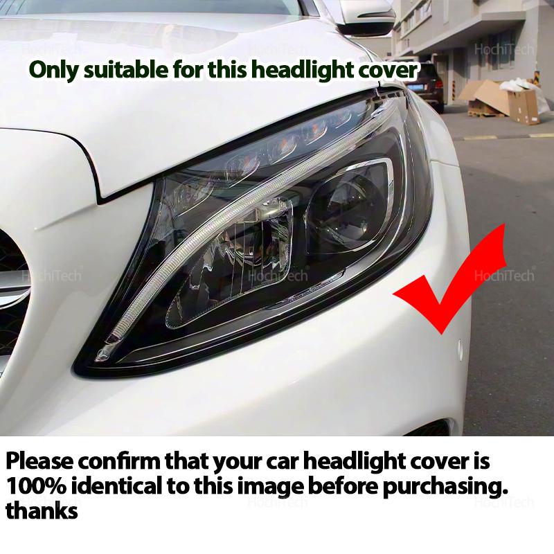1 Pair Car Headlight Cover for Mercedes-Benz C Class W205 Pre-facelift 2015-2018 Car Accessories Clear Lampshade Auto Shell