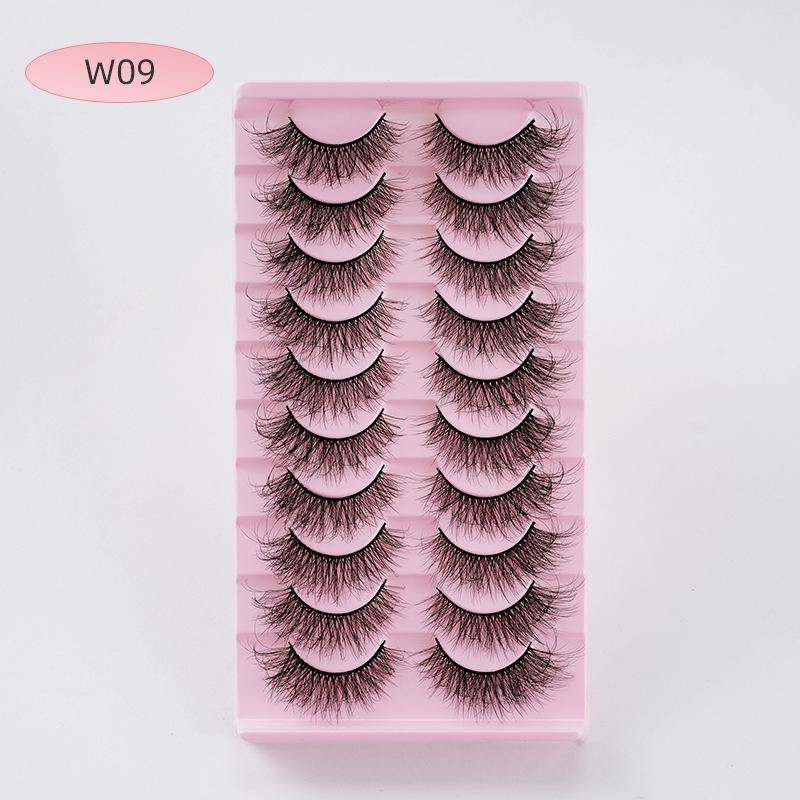 5D False Eyelashes - 10 Pair Pack: European & American Style, Multi-Layer, Soft, Natural, Dense