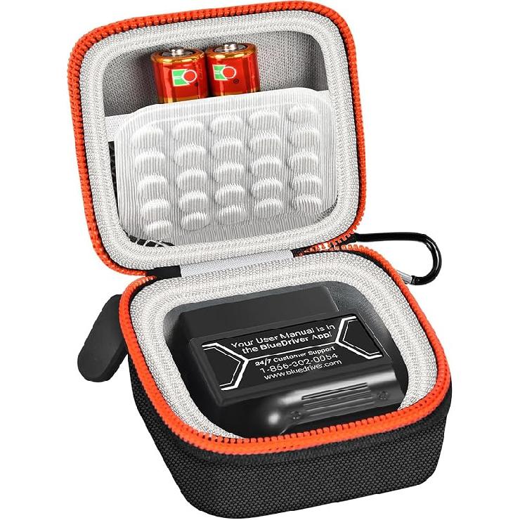 Case for BlueDriver Bluetooth Pro OBDII Scan Tool for iPhone & for Android, Car and Auto Mini Carry Holder for Veepeak. Bag Only (Full Black)