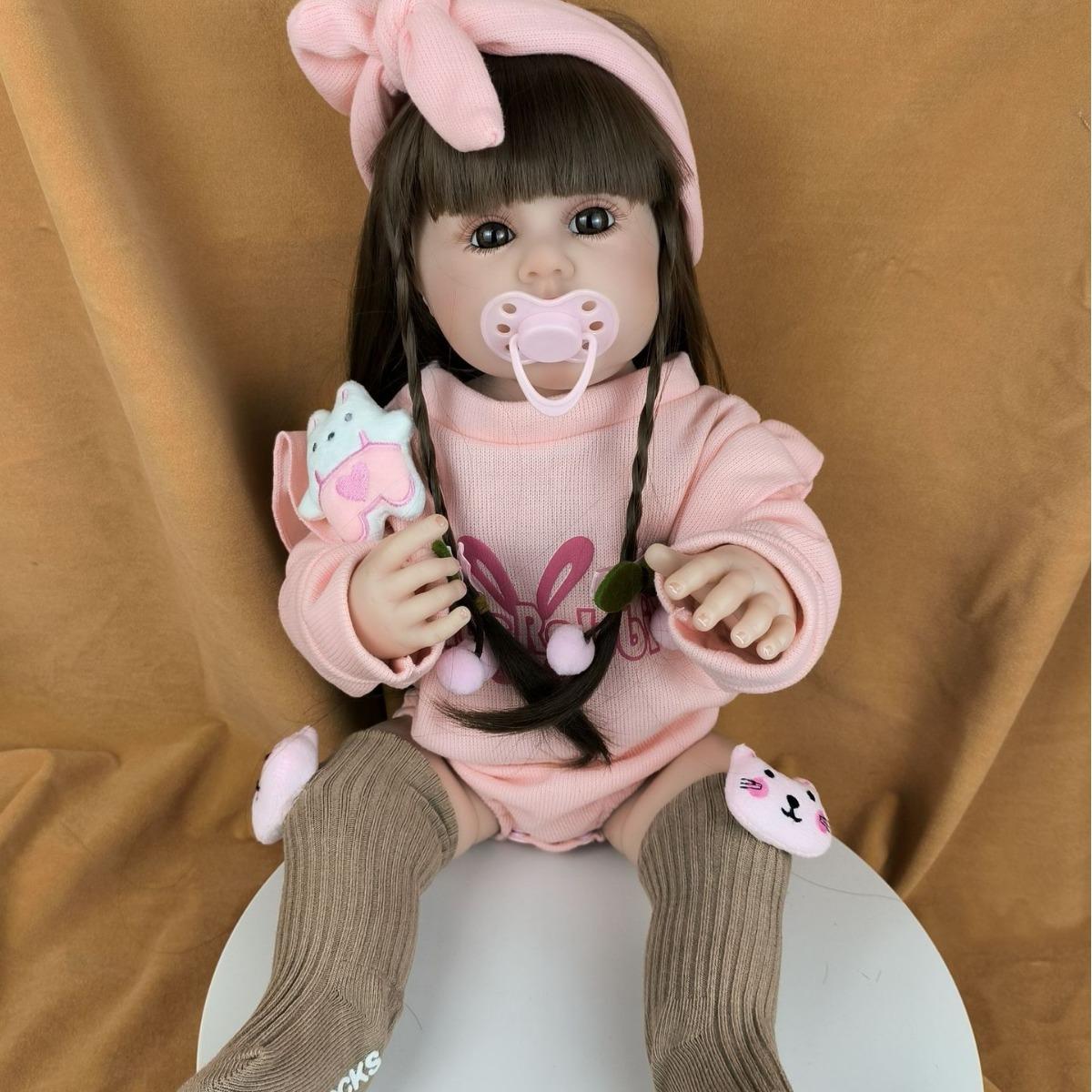 

Имитация куклы Мягкая резиновая кукла-перерождение девочка игрушка принцесса подарок наряд дети 55 см 55cm вишня розовый