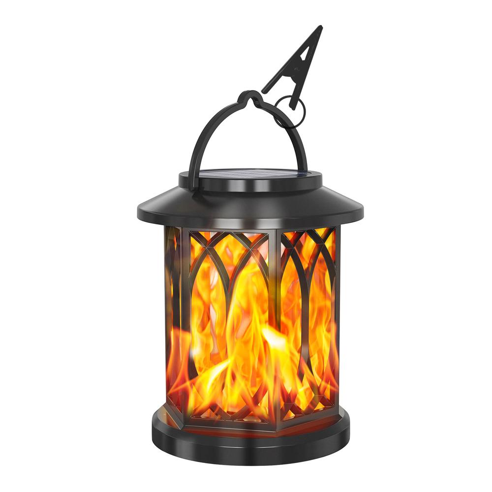 Solar Lanterns for Outdoor Garden Flickering Flame Effect Solar Powered Hanging Light Waterproof Wall Mount for Front Porch