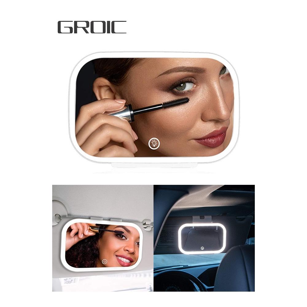 

LED Car Visor Makeuprror with 3 Mode Dimmable Touch Light Adjustable Clip On Vanityrror for All Cars Car Makeuprror with Lights Sun Visorrror with To