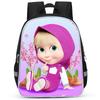 Masha And Bear School Bag Elementary School Cartoon High Definition Printing Large Capacity Zipper Oxford Lightweight Ridge Backpack