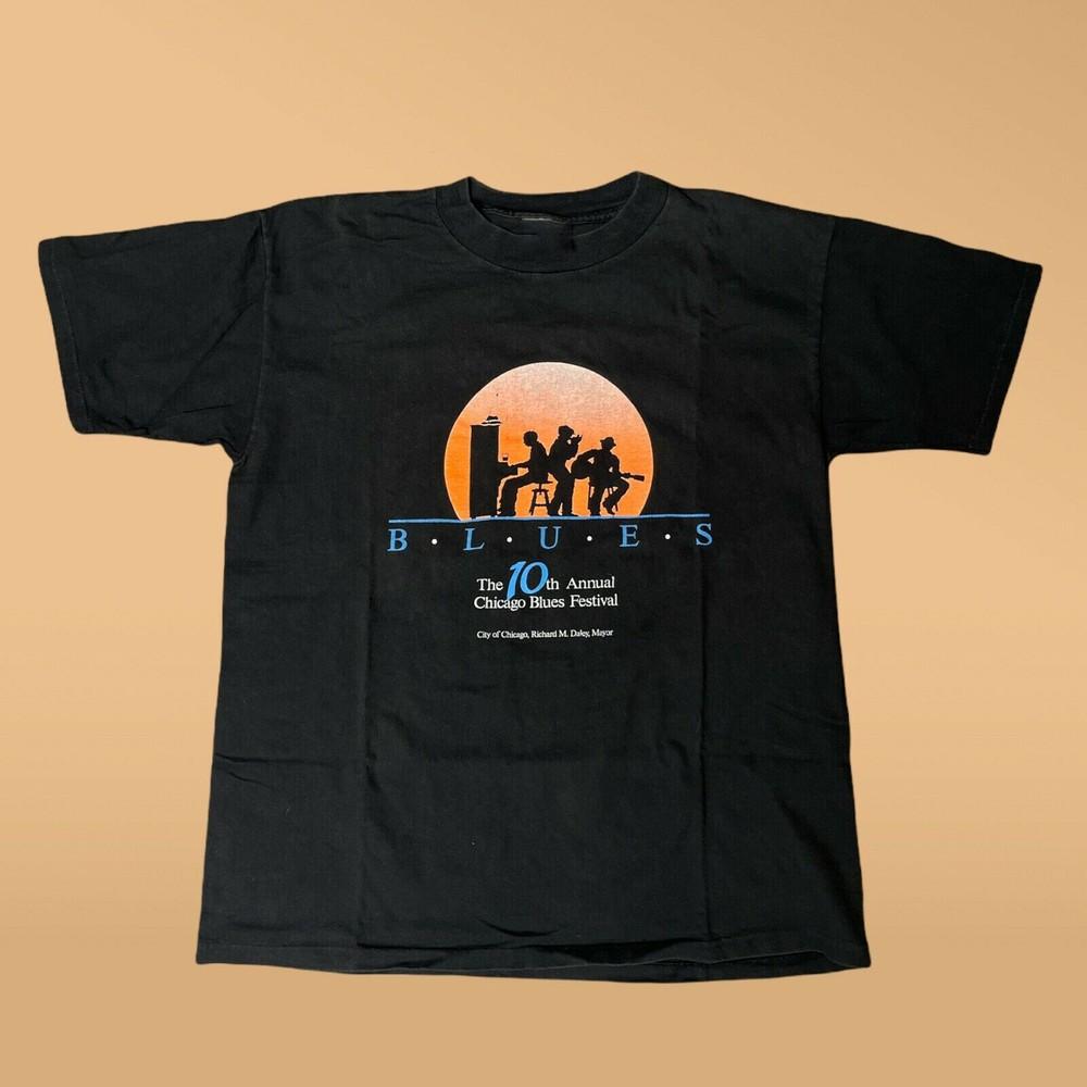 VTG 10 Years Chicago Blues Festival 1993 Shirt Black Unisex S-234XL Unisex T-Shirt XXL