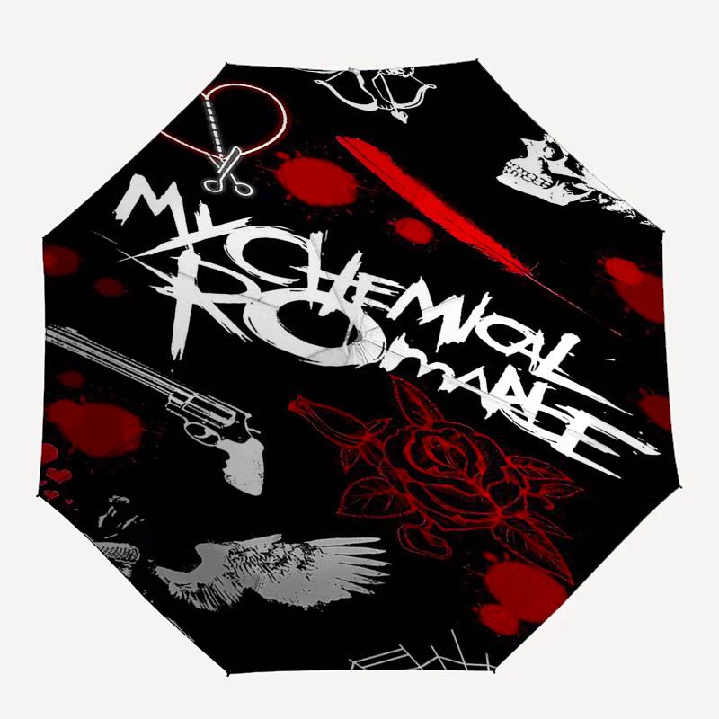 

1pc My Chemical Romance Automatic Open, Windproof, Compact Travel Umbrella, Gift for Birthday, Christmas, Business 93091