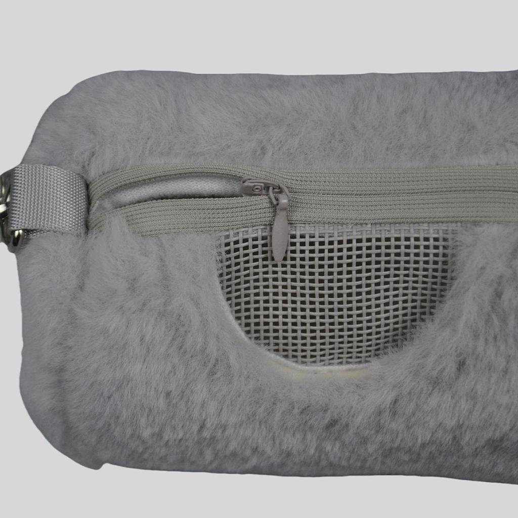 Golden Hamster Portable Plush Carrier Backpack - Warm Crossbody Bag for Small Pets
