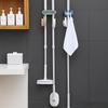 Bathroom Mop Clip Double-button Mop Hook Seamless Mop Rack Cloth HangingPlastic Broom ClipWall Hanging