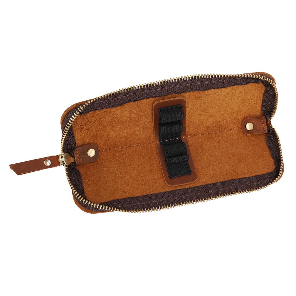 Portapenne in Pelle Minimalista Design Vintage Copertura Protettiva per Penna Astuccio Borsa Organizer Marrone