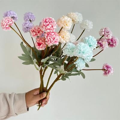 5 Bolinhas Crisântemo Flor Artificial Casa Arte Floral Artificial Decoração Suave Decoração Sala de Estar Flor Decoração de Casamento