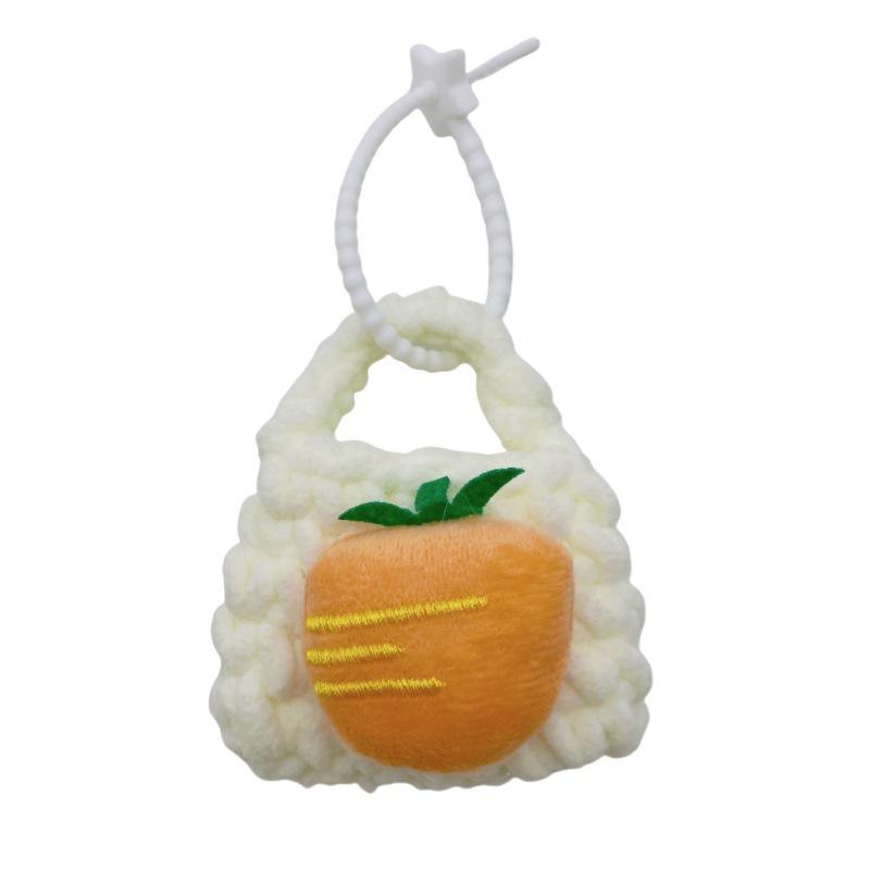 Cute Fruit Cartoon Knitted Children Coin Purse Earphone Case Braided Keychain Pendant