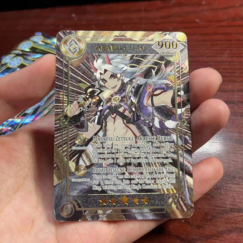 Genshin Impact Card in English Rare Holographic Shiny 55Pcs UR and 5Pcs Random UTR TCG Collection Kamisato Ayaka ZhongLI Gift