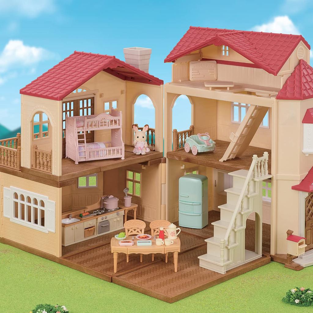 Epoch Sylvanian Families Set House with Red Roof Furniture Set ST Mark Certification 3 Years Old and Up Toy Dollhouse Sylvanian Families