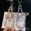 Luminous Cloud Crystal Phone Chain Beaded Ins Bowknot Phone Strap New Luxury Gold Foil Chain Wholesale