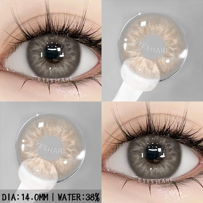 1pair Gray Color Contact Lenses For Eyes Colored Lenses Blue Lenses Natural Colorful Brown Contact Lenses Yearly Use