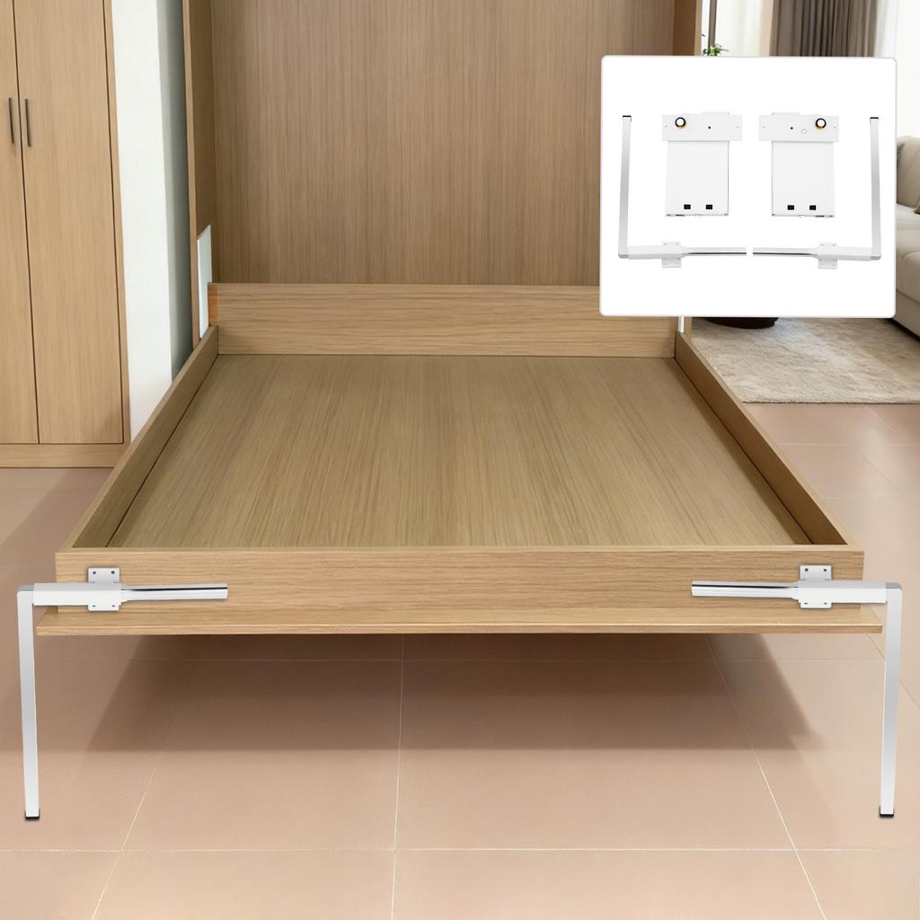 White Bed Hinge Bed Rail Brackets Medium Size Iron Stainless Steel Heavy Duty Capacity for Murphy Bed Furniture Hardware