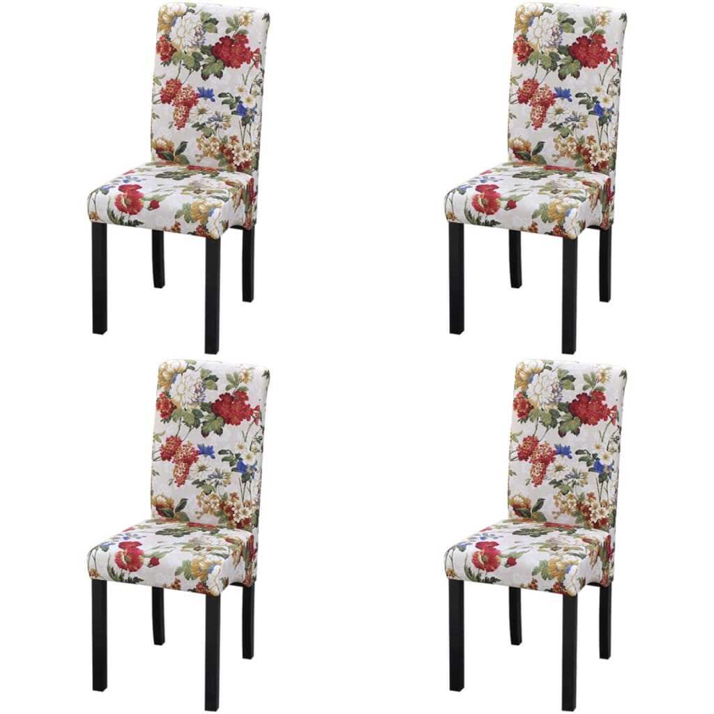Vidaxl Dining Chairs, 4 Pcs, Multicolour, Fabric