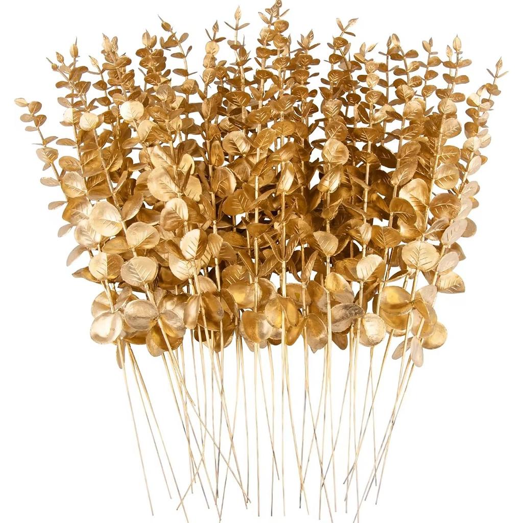 20PCS Artificial Eucalyptus Leaves Greenery Stems With Frost for Vase Home Party Wedding Decoration Outdoor Garden Christmas