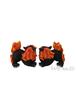 Okinawan Curry Shisa Pair Okinawa Lucky Good Feng with Sticker - Souvenir, Amulet, Charm, Fortune, Shui, Black, Horizontal,