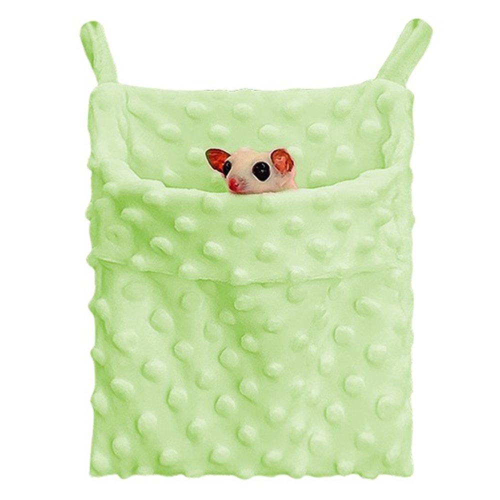 

Плюшевая маленькая кровать для питомца Теплая подвесная кровать для крысы Укрытие для сахарного поссума Подвесное гнездо для хомяка Ежи зелёный