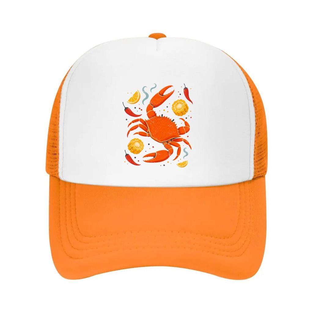 Spicy Seafood Boil Retro Graphic Mesh Baseball Cap Casual Hat Outdoor  For Womens Unisex FeUnisex