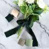 Fringe Chiffon Ribbon Set - 2Rolls, Dark Green, for Bouquet Wrapping, Handmade Crafts, and Gift Packaging - Ideal for Wedding Invites and Decorations