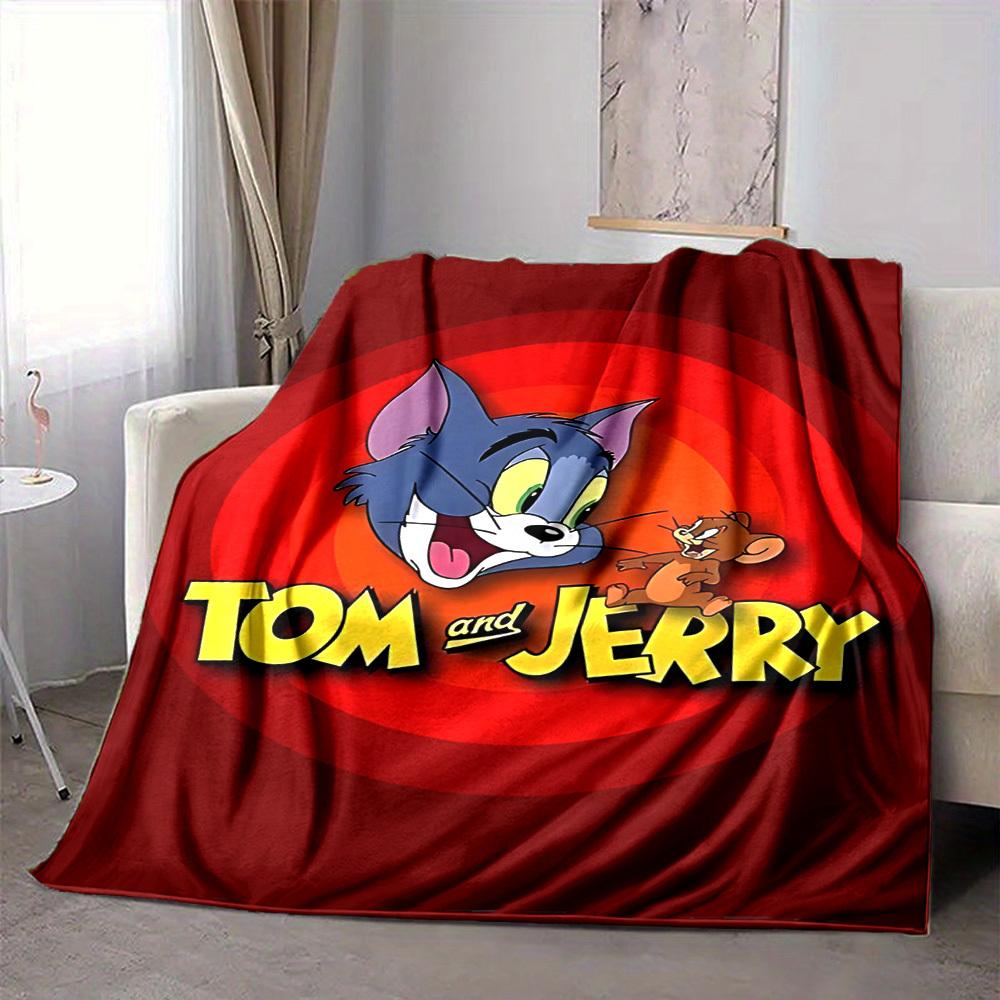 1pc Tom Jerry Flannel Blanket, Soft Skin Friendly with Digital Printing, Various Sizes Available for Family, Friends, Birthday