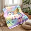 Regenbogenflügel Einhorn Thema Decke Leichte Warme Flanelldecke Dekorative Überwurfdecke für Heimdekoration