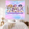 Demon Hunter Girls Custom Your Name Wall Decor Tapestry Art For Pet Memorial Birthdaywedding Party Backdrop Family Gift