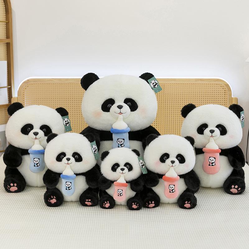 Neues trendiges niedliches Panda-Plüschtier, kreatives Kindergeschenk, Flaschen-dehnbare Panda-Puppe
