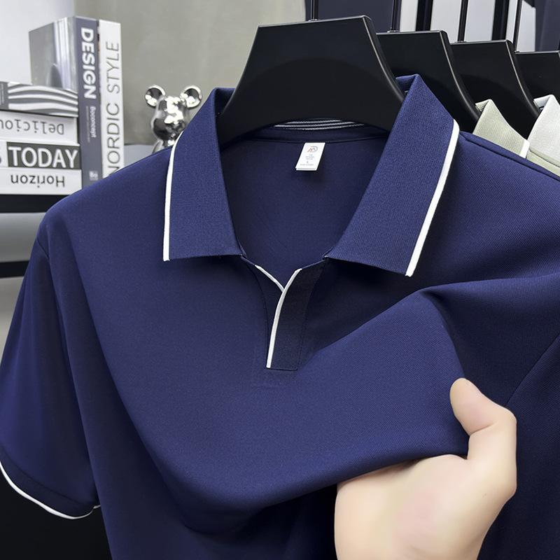 Nouveau polo d'été pour homme à manches courtes, couleur unie, respirant, T-shirt décontracté