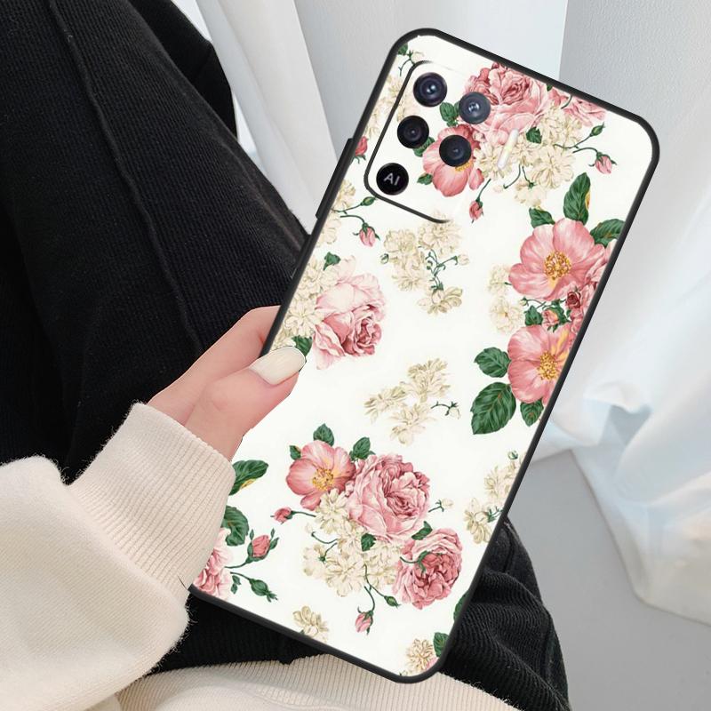 Beautiful Garden Red Roses Flowers Case For Oppo A18 A38 A58 A78 A98 A80 A60 A40 A96 A76 A16 A94 A74 A54 A15 A17 A57 A77 A5 Pro