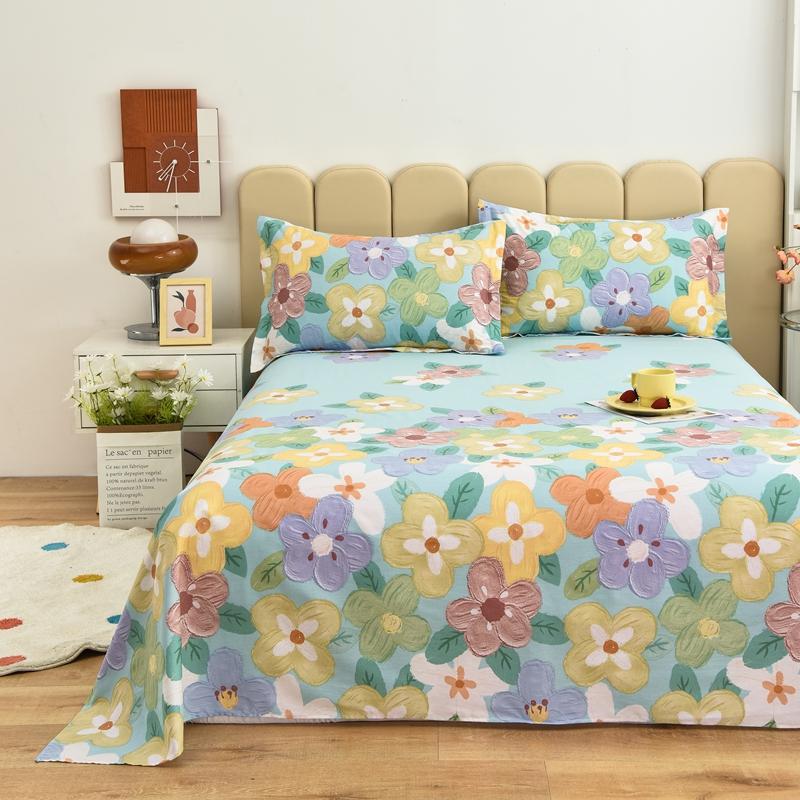 Cotton Bed Flat Sheet for Double Bed Plain Solid Color Top Sheets Single/Queen/King Flat Bedsheets Home Bed Linen Sheets