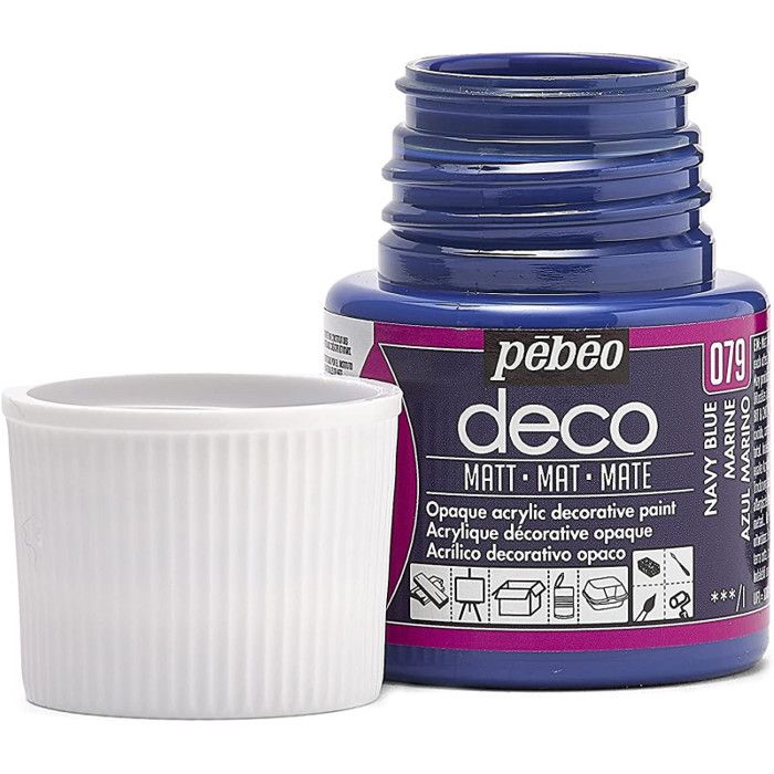 Peinture acrylique - pébéo - p.bo déco - marine mat - 45ml - finition mate