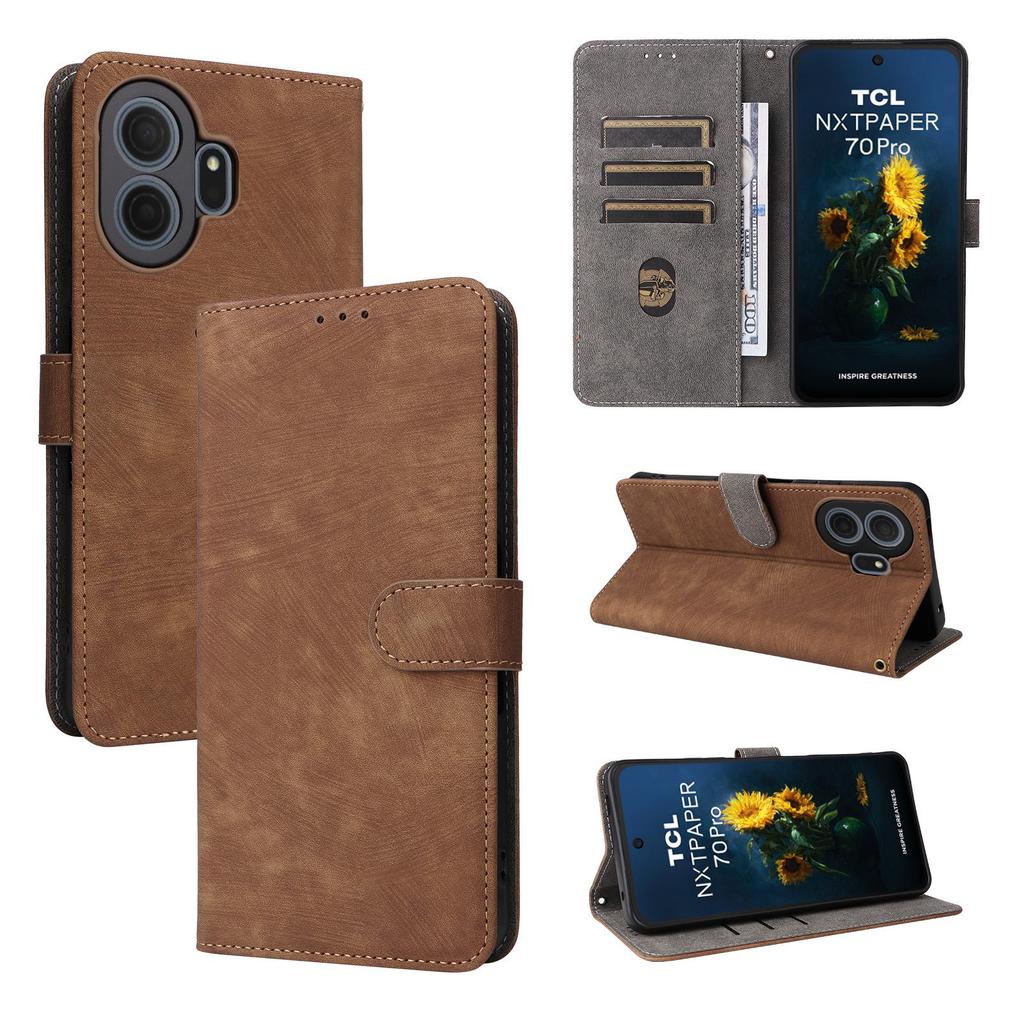 Flip Cover compatible for TCL NxtPaper 70 Pro PU Leather Phone Case Full-Body Protection with [RFID Blocking]