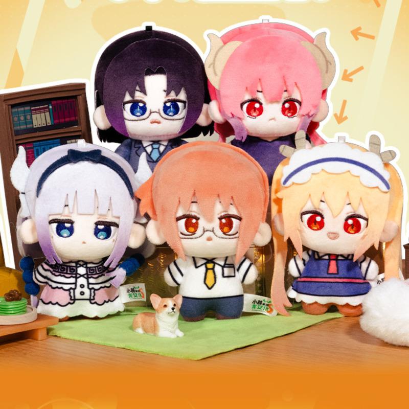 Miss Kobayashi'S Dragon Maid 10cm Plush Dolls Kobayashi Tohru Kanna Plush Pendant Keychain Collectible Backpack Decor Xmas Gifts