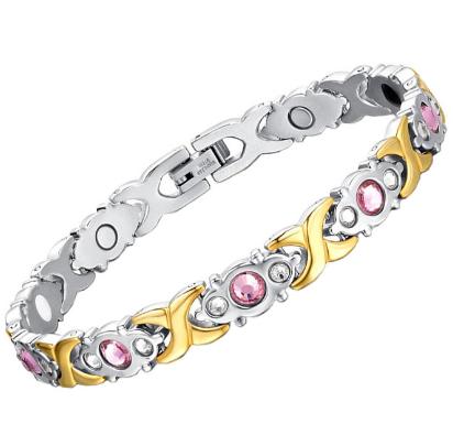 Magnetic Bracelet for Women Man Rose Gold Color Stainless Steel Energy Germanium Hematite Hand Bracelets Ladies Jewelry