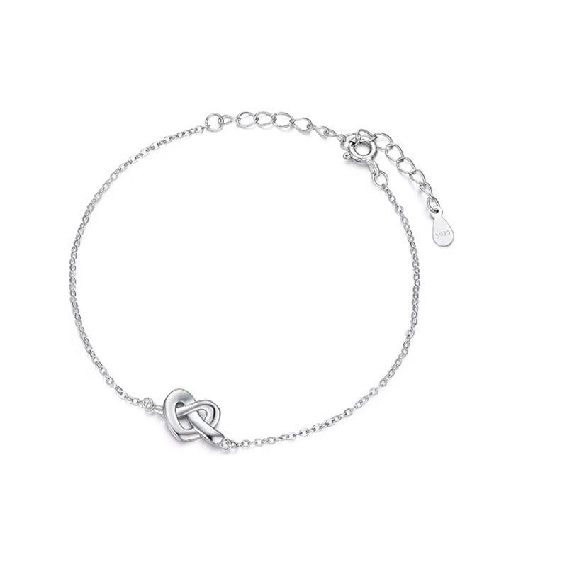 Minimalist Couple Bracelets Interwoven Heart Design Matching Set For Him And Her Understated Gift