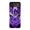Phone Cover For Samsung Galaxy Z Flip 7 6 5 4 Case Transparent For Samsung Z Flip 3 Hard PC Foldable Shell Purple Butterfly Bags
