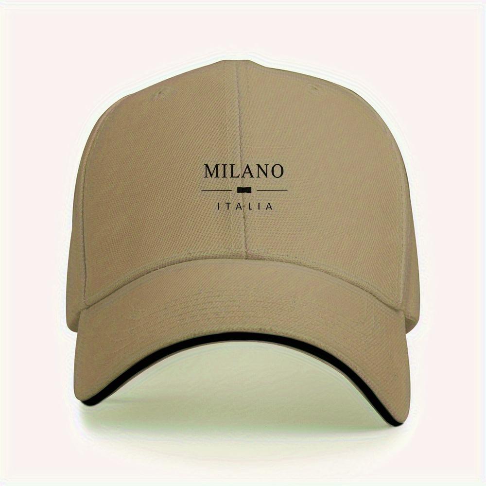 Milano Italia Minimalist Baseball Cap Durable Polyester Casual Adjustable Snapback Hat for Adults